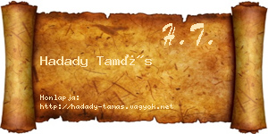 Hadady Tamás névjegykártya